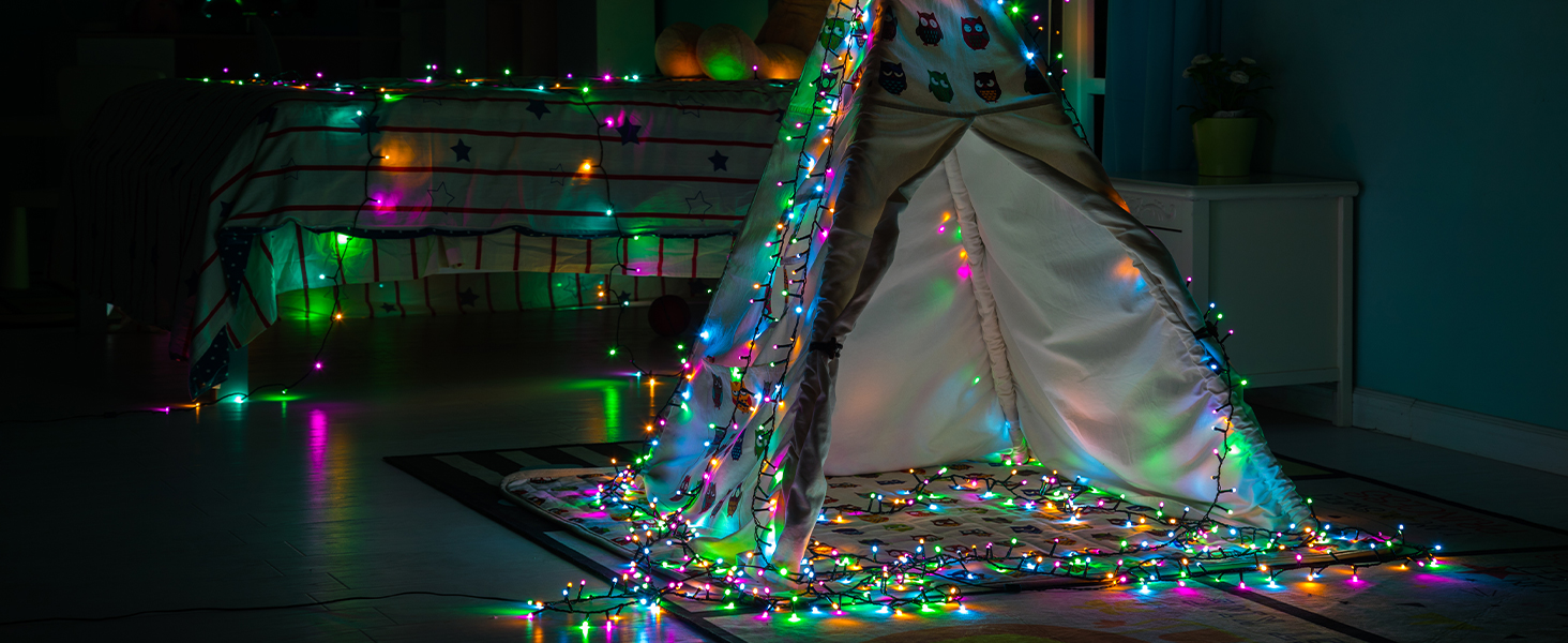 Гірлянда світлодіодна зовнішня 100 метрів, 1000 LED, святкова, вологостійка IP44, 8 режимів, для декорування дому, вечірки, ялинки, балкону, тераси (кольорова, 50м500LED)