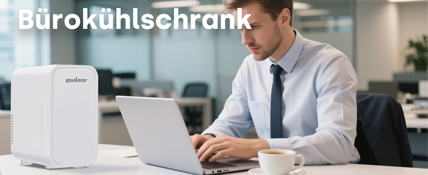 Mini холодильник Enventor 6L: портативний, для авто, кімнати, косметики, фруктів та напоїв (білий)