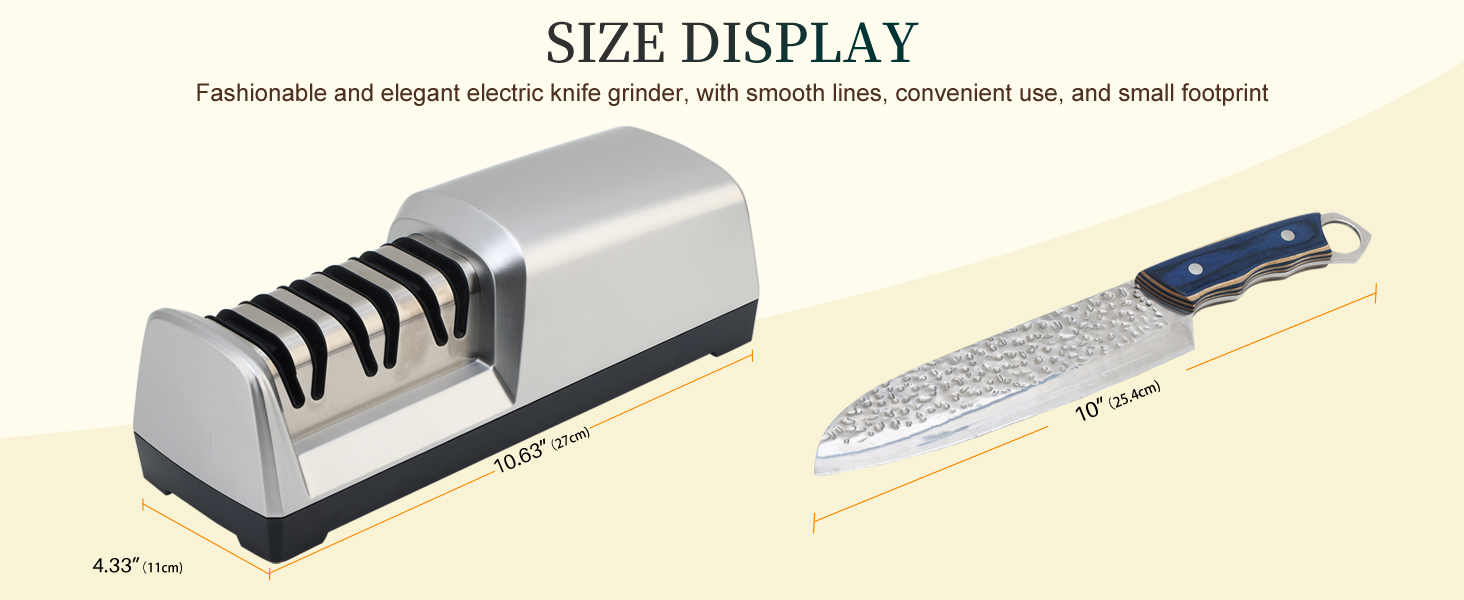 Електричний точило для ножів 15 градусів 3-в-1 для м'яса та овочів, професійний, для грубого, тонкого шліфування та полірування кухонних ножів (включно з кухонними ножами)