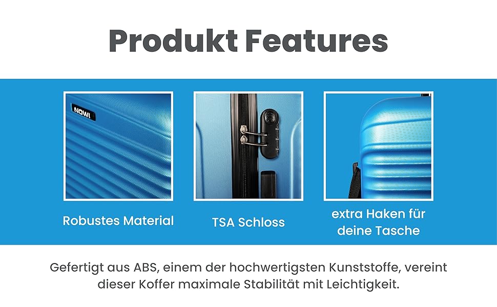 NOWI® Валіза Koffer Klein: 55x40x20 см, 34 л, ручна, для Ryanair, Lufthansa, 55x40x20, металік зелений