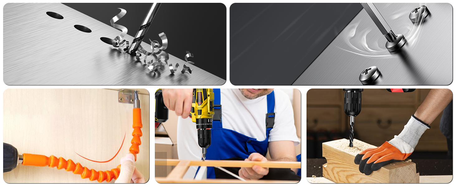 Акумуляторний шуруповерт 21V з акумулятором 4000mAh, 45Nm, 25+3 положення, 2 швидкості, LED, 2 акумулятори 2.0Ah, зарядний пристрій, для дому та саду, DIY проєкти (жовтий)