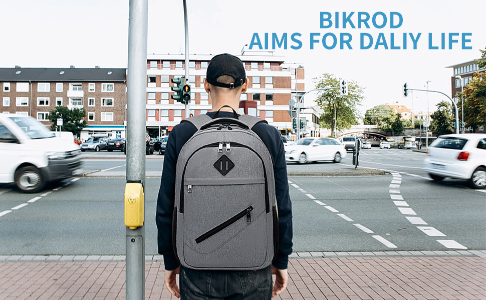 Рюкзак BIKROD для чоловіків та жінок, шкільний рюкзак для хлопчиків та дівчаток-підлітків, водонепроникний, з відділенням для ноутбука 15.6