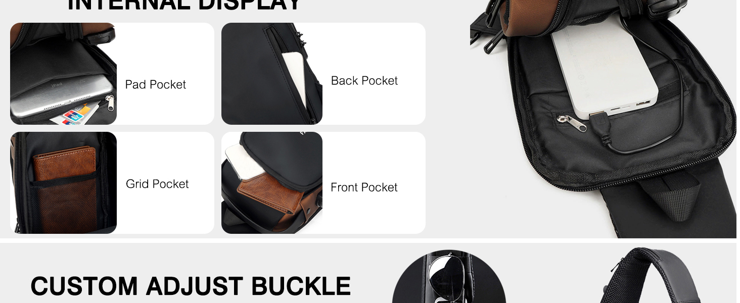 Сумка-слінг FANDARE 2026 з USB-зарядкою, захистом паролем та водонепроникним корпусом. Ідеальна для подорожей, прогулянок та бізнесу. Кілька відділень, зручна через плече, блакитна.