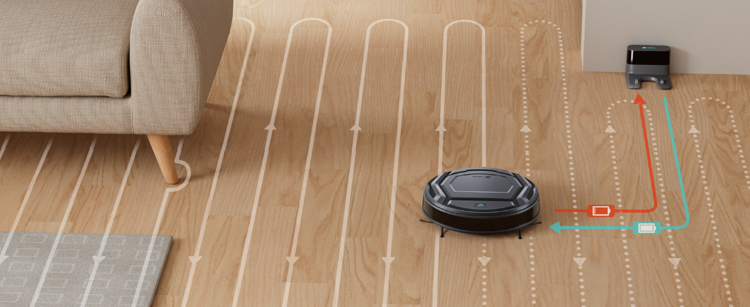 Робот-пилосос LEFANT M210P: потужність 2200Pa, Wi-Fi, Bluetooth, керування через додаток, 6 режимів, автоматична зарядка, ідеальний для шерсті тварин та твердих підлог