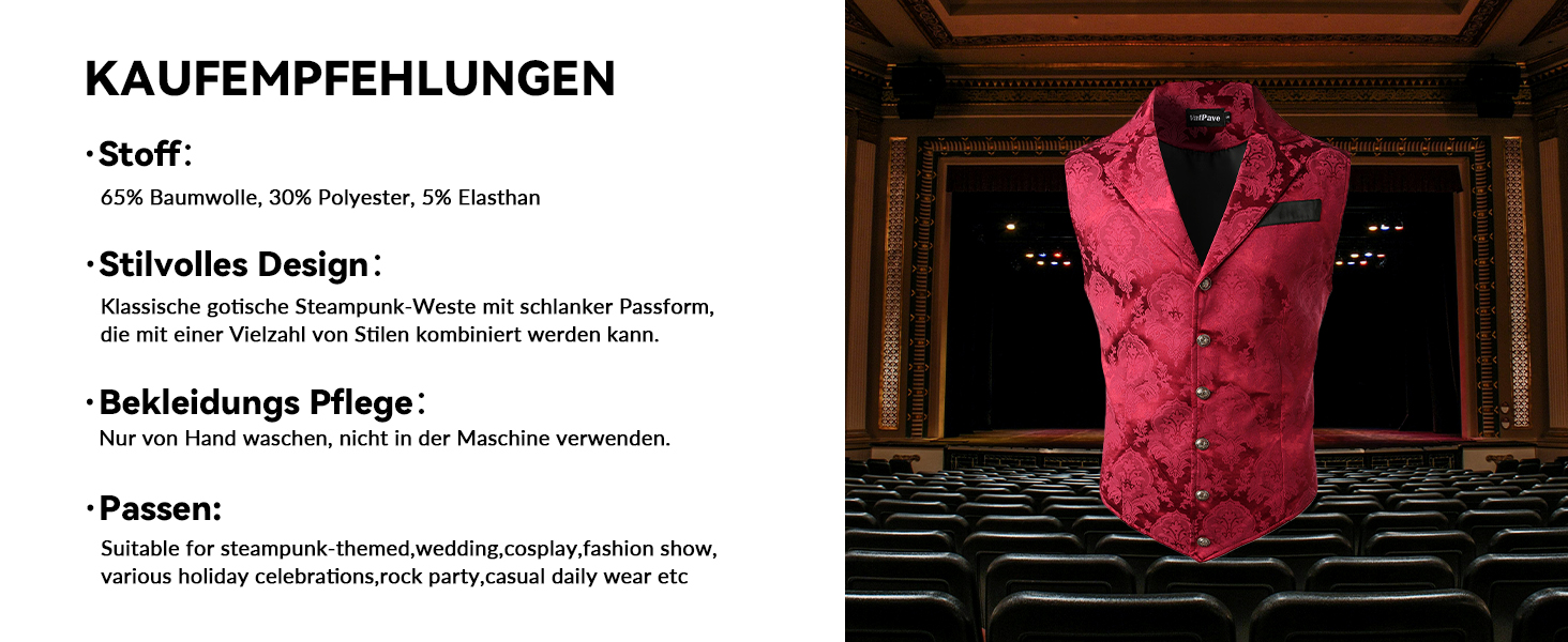 Чоловічий вікторіанський костюмний жилет VATPAVE у стилі стимпанк, готика, чорний