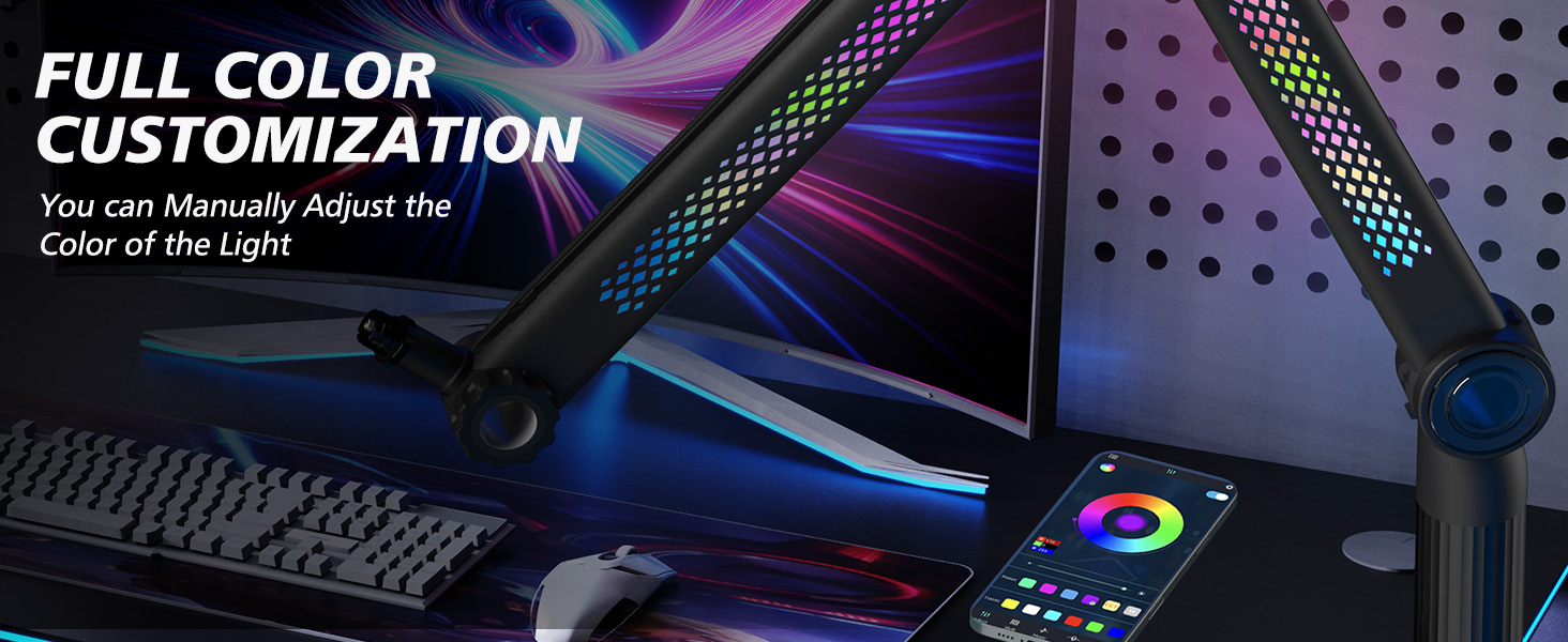 Кріплення для мікрофону HyperX QuadCast та інші - універсальний штатив YOUSHARES (RGB, 3/8', 5/8')