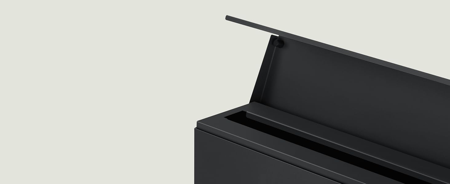 Поштова скринька WOLTU XXL з газетницею, оглядовим вікном та замком, антрацит (чорний) - 10,5 x 37 x 37 см