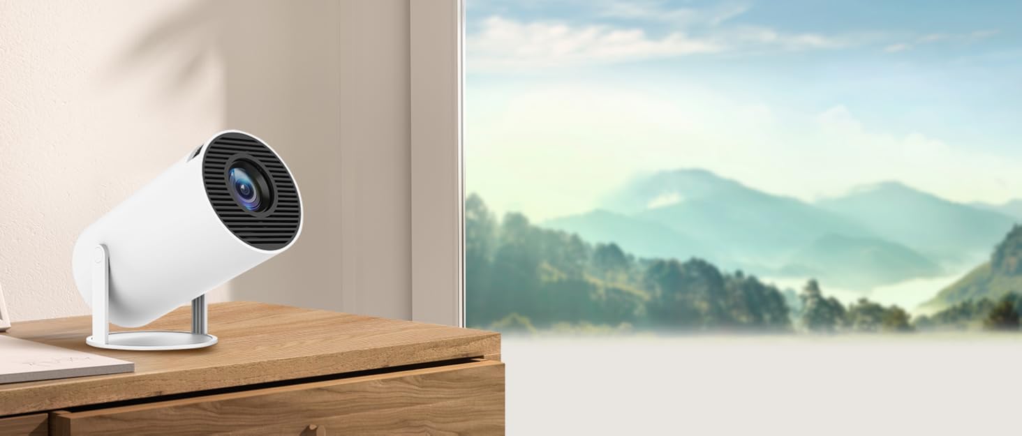 Портативний проєктор LYNCAST HY300 Pro з Wi-Fi, Bluetooth та Android 11: 1080P/4K, поворотний на 180°, для домашнього кінотеатру та на відкритому повітрі