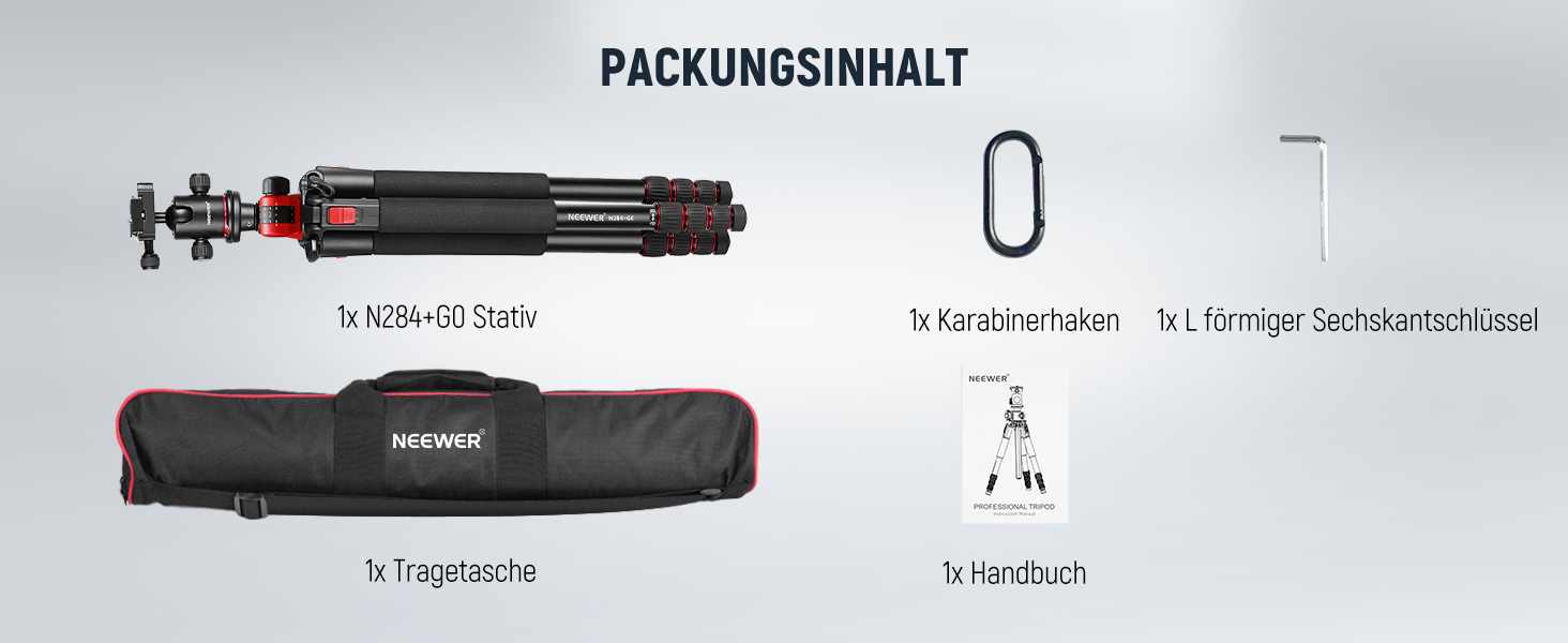 Штатив для камери NEEWER з моноподом, 72 дюйми, алюміній, для DSLR/Camcorder, 360° кульковий голівкою, QR-платівкою Arca, максимальне навантаження 33 lbs, з серветкою для чищення
