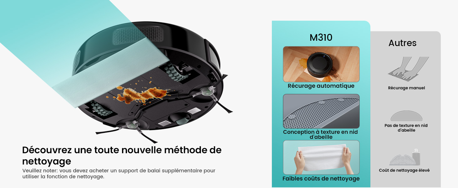 Робот-пилосос LEFANT Gen2 з функцією миття, 12000Pa, автоматичне очищення, LiDAR, Freemove 3.0, 8 тижнів без ручного прибирання (M310)