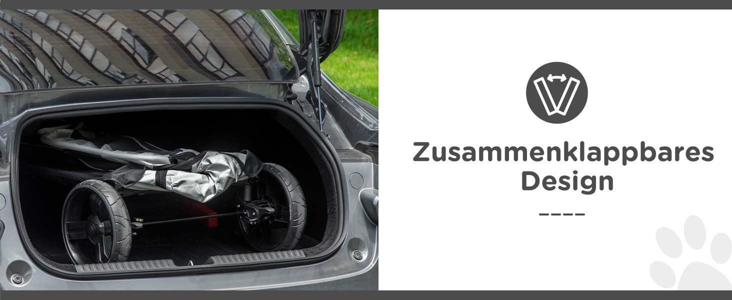 Візок для собак PawHut: зручний прогулянковий візок для собак та котів, сірий+чорний, 107 x 67 x 102 см