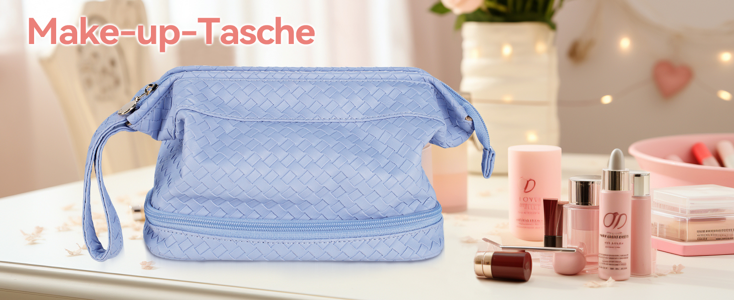 Косметичка для жінок велика водонепроникна з відділенням для пензлів, органайзер для макіяжу, косметичка для подорожей, велика косметичка з пензленицею (B-фіолетовий)