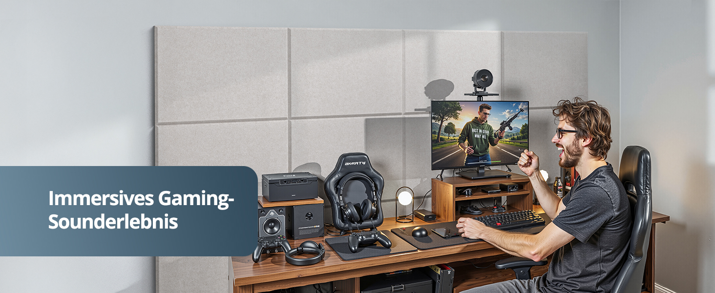 Акустичні панелі для шумоізоляції стін прямокутні, самоклеючі панелі з високою щільністю для звукопоглинання та декору, 30x40x0.9 см, 12 шт, колір верблюжий