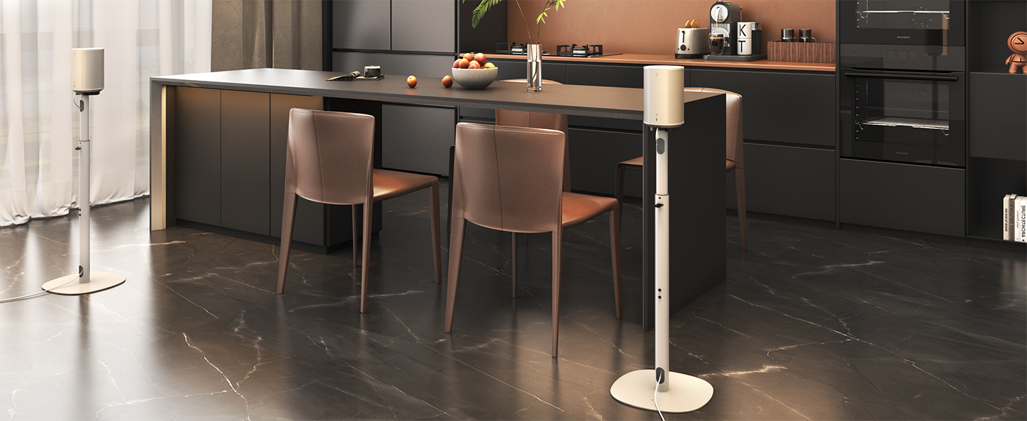 Регульовані підлогові стійки для акустики Sonos Era 100 та Era 300. Висота 74-99 см, міцна база, максимальне навантаження 5 кг (білий)