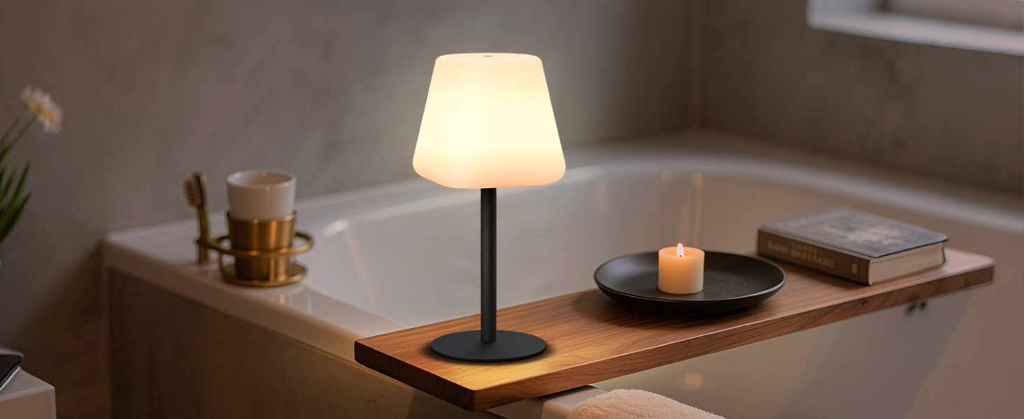 MALUX LED Акумуляторна Настільна Лампа, Бездротова, 8 Кольорів, IP44 Водонепроникна, для Дому, Саду, Готелю, Балкону, Кегль