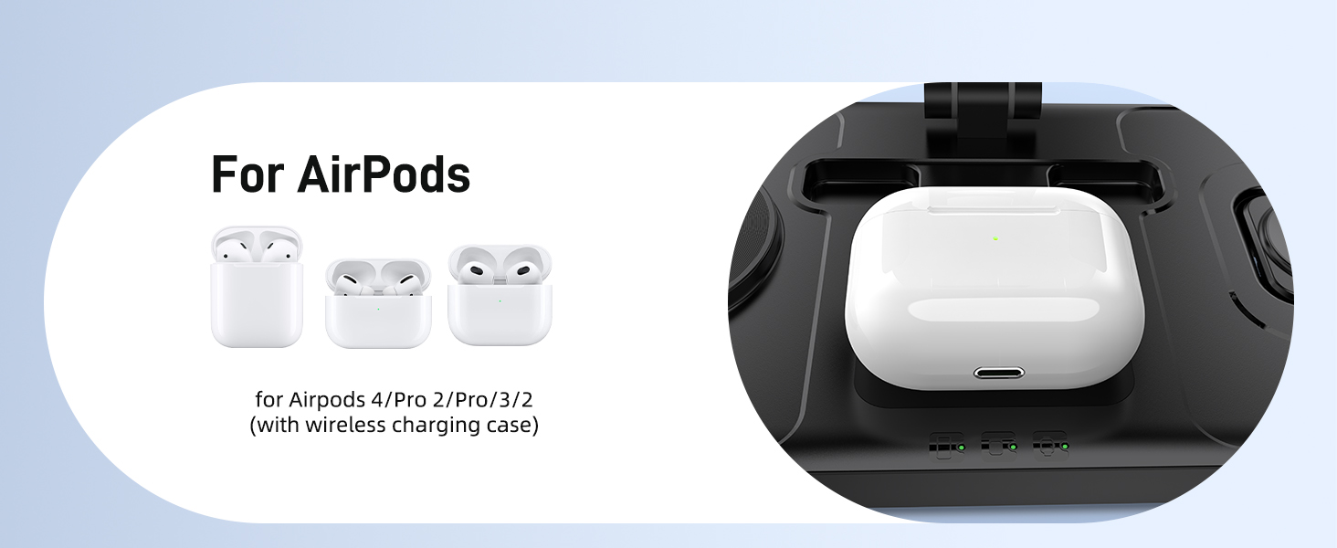 4-в-1 Бездротова зарядка для iPhone 16 Pro Max/15/14, iPad, Apple Watch та AirPods Pro (Чорний)