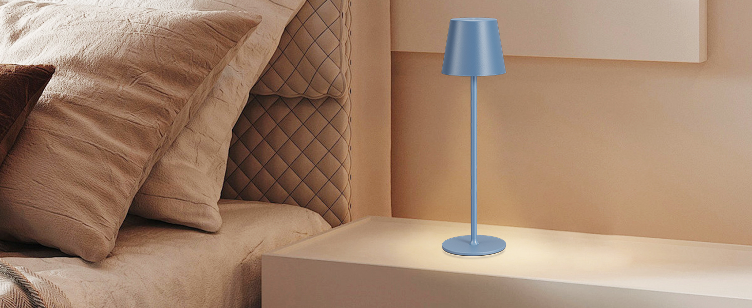 Набір з 2-х бездротових настільних LED світильників з акумулятором, сенсорне регулювання яскравості, 3 режими кольору, USB-C зарядка для спальні, обіднього столу, кемпінгу (Чорний)