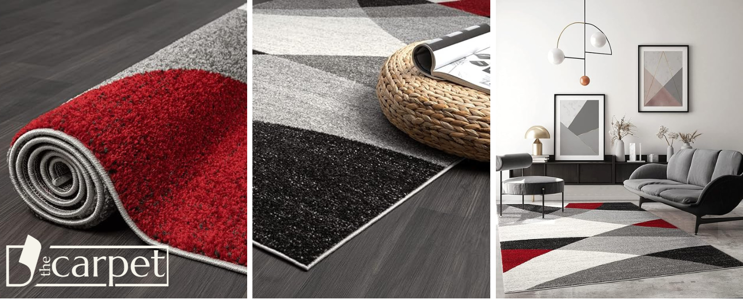 Килим Pearl Moderner Dichter Kurzflor для вітальні та спальні, короткий ворс, геометричний дизайн, картатий, сірий, 80 x 140 см