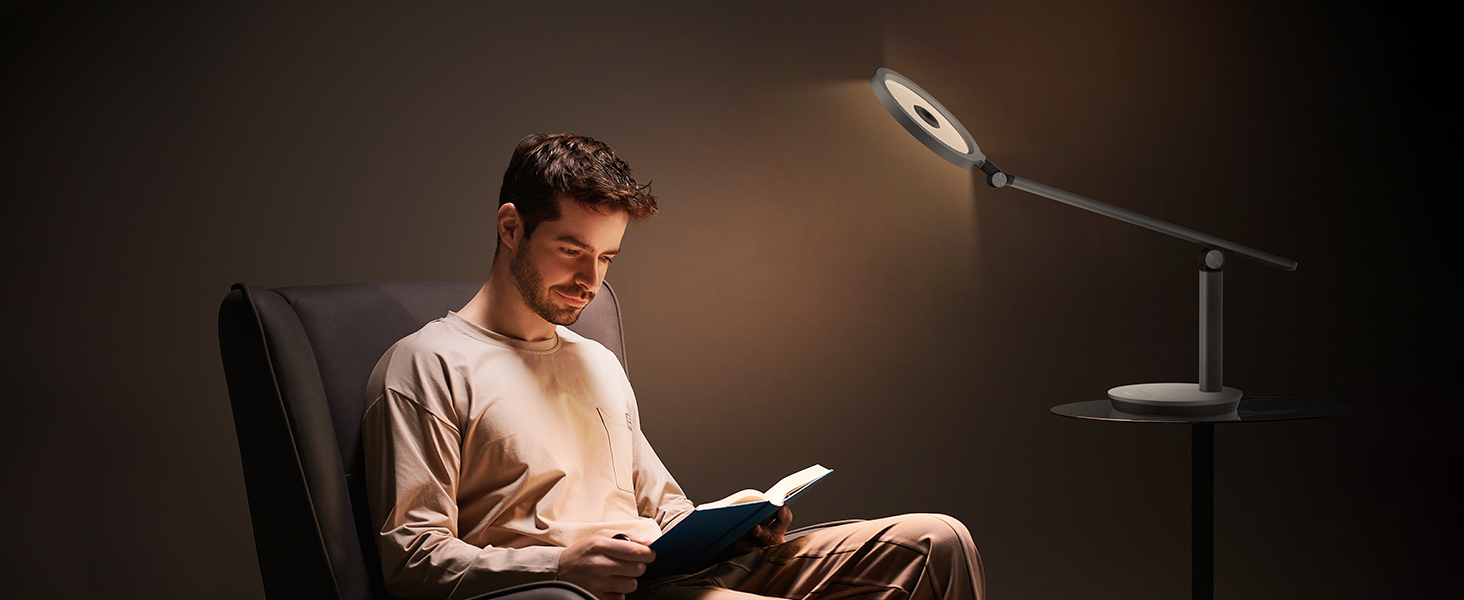 Лампа настільна Honeywell H6 Sunturalux Eye-Care LED з регулюванням яскравості, таймером та сенсорним керуванням (сіра)