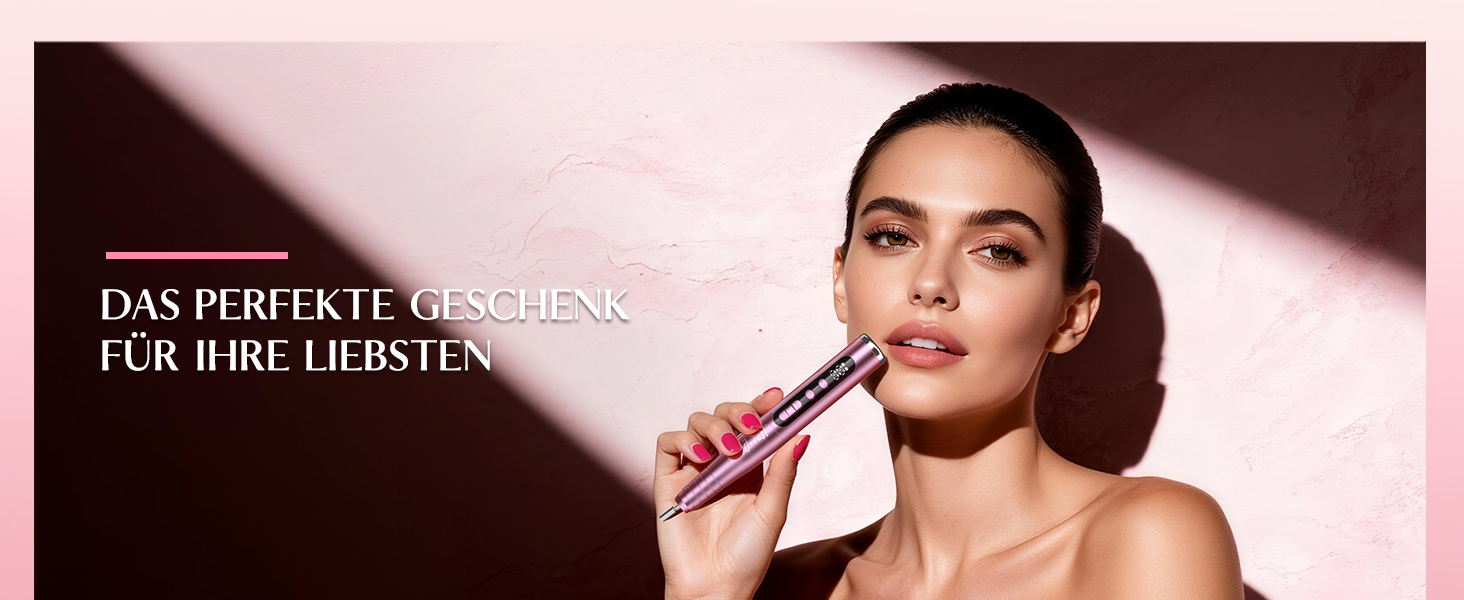 Електрична фрезерна машинка JOREST 13-в-1 бездротова, 35 000 об/хв, 6 режимів - набір для манікюру для гелевих та акрилових нігтів, догляд за нігтями для початківців, рожевий колір