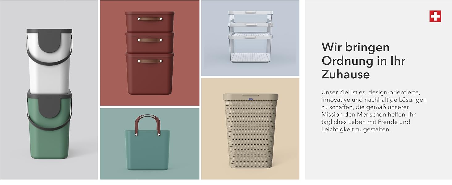 Відро для сміття Rotho Twist 25л з кришкою, пластик (PP), BPA-free, чорний/сріблястий, 25л