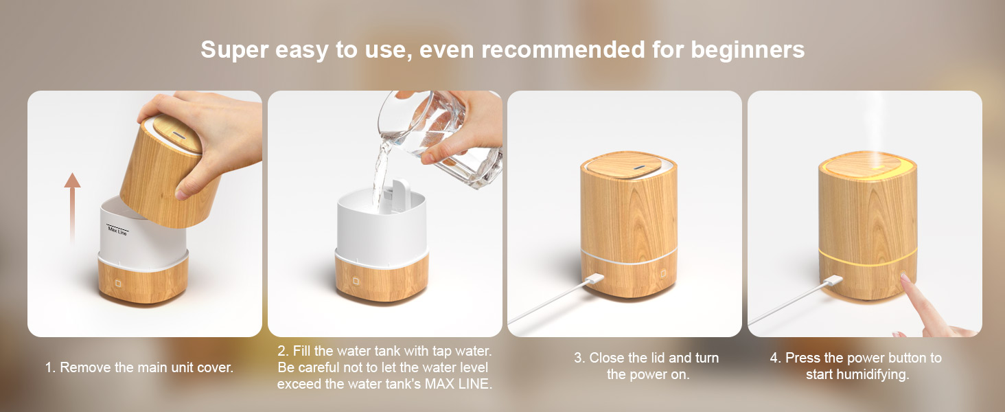 Дифузор ароматерапевтичний ультразвуковий 125мл, зволожувач повітря з LED-підсвіткою 7 кольорів, функція автовимкнення, для дому та офісу (Береза)