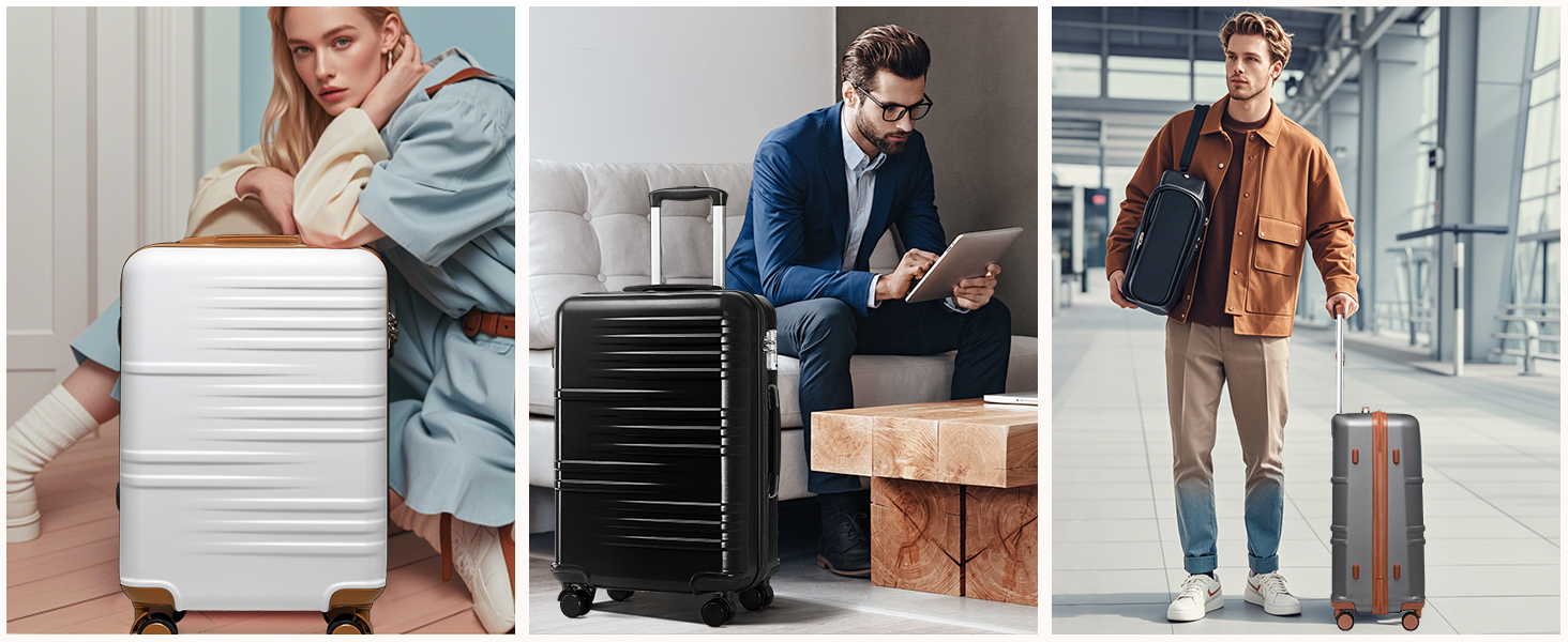 Чемодан ручної поклажі British Traveller середнього розміру, 64 x 43 x 26.5 см, з TSA-замком, ABS+PC, сірий