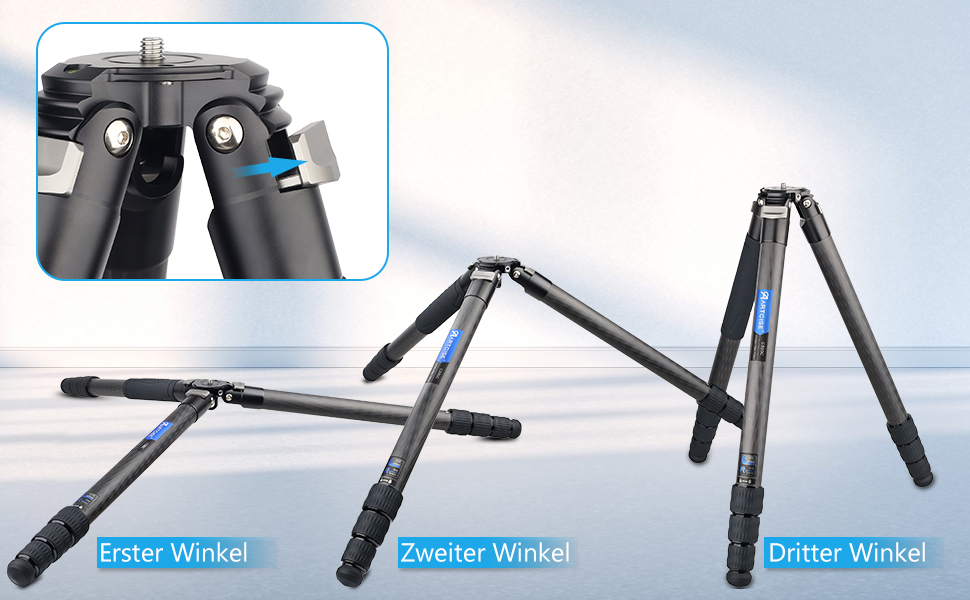 Штатив для камери Artcise з вуглецевого волокна, монопод 40 мм, професійний, для важкої техніки, подорожей, максимальне навантаження 40 кг (CS90C)