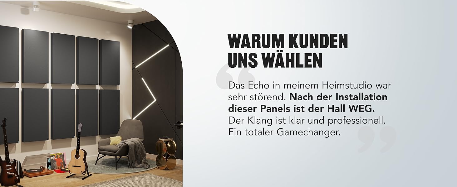 Акустична панель Addictive Sound Schallabsorber Wand Standard для стін та стелі, звукопоглинаюча панель класу A, світло-сіра, 100x50x11 см