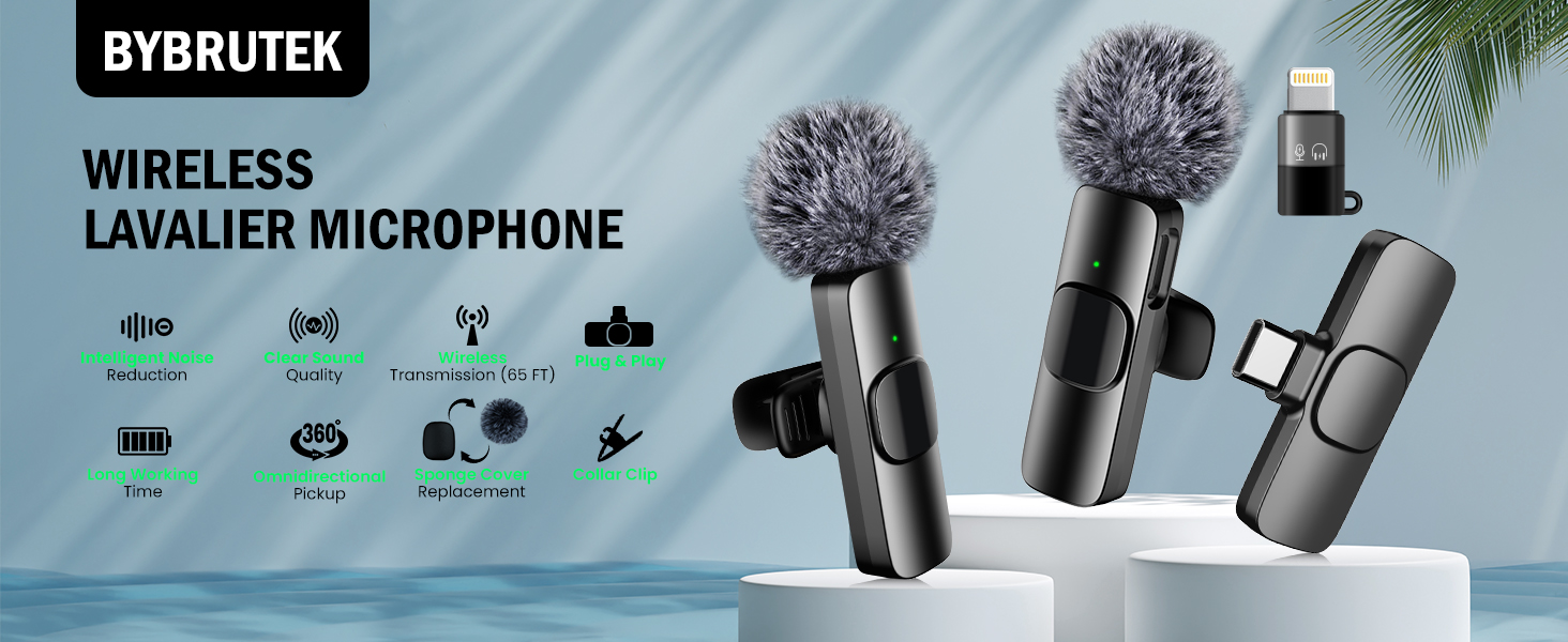 Бездротове петличне мікрофон з 4 режимами запису для Android, iPhone, PC – Mini-мікрофон для відео, Vlog, TikTok, YouTube, стрімінгу та інтерв'ю (K5 Type-C)