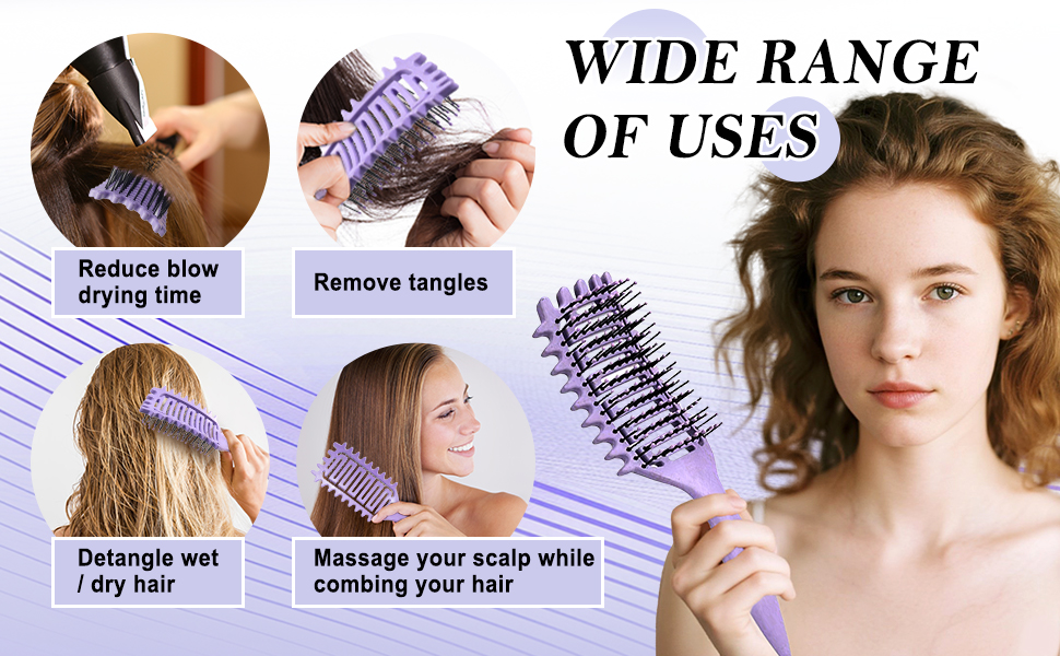 Щітка для кучерявого волосся: формування та завивання кучерів (фіолетовий)
