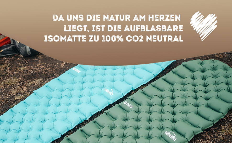 NATURBUMMLER® Ultralight Inflatable Sleeping Pad - Cloud Nap+ Camping Mat - Hiking, Trekking, Festival & Travel - Weatherproof & Foldable - 195x56cm
