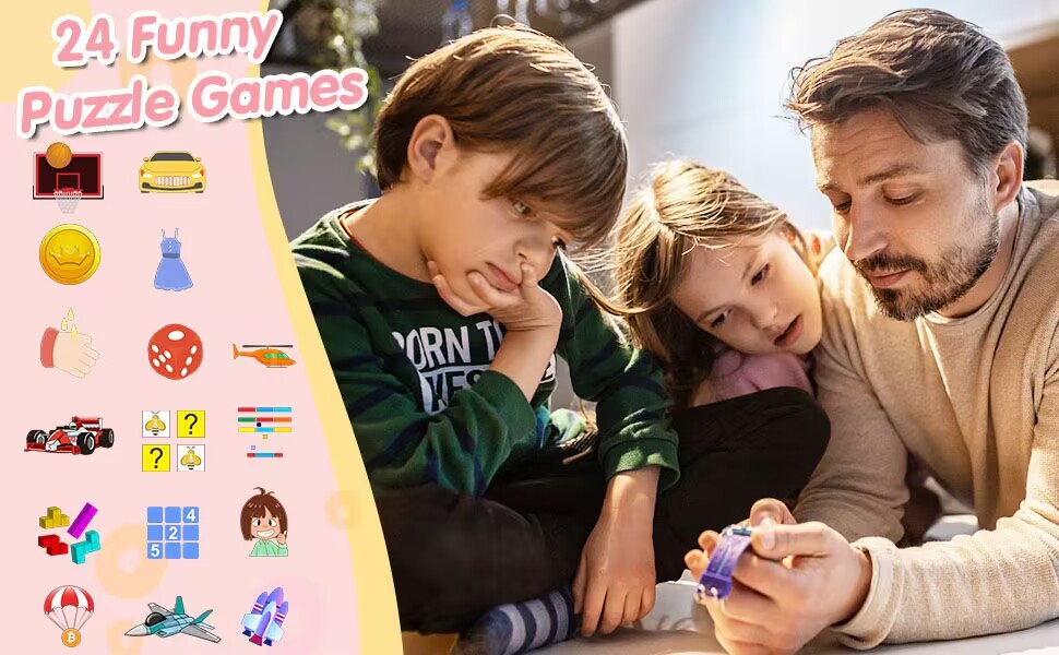 Смарт-годинник Clleylise для дітей 4-12 років: ігри, музика, камера, лічильник кроків, телефонні дзвінки (фіолетовий)