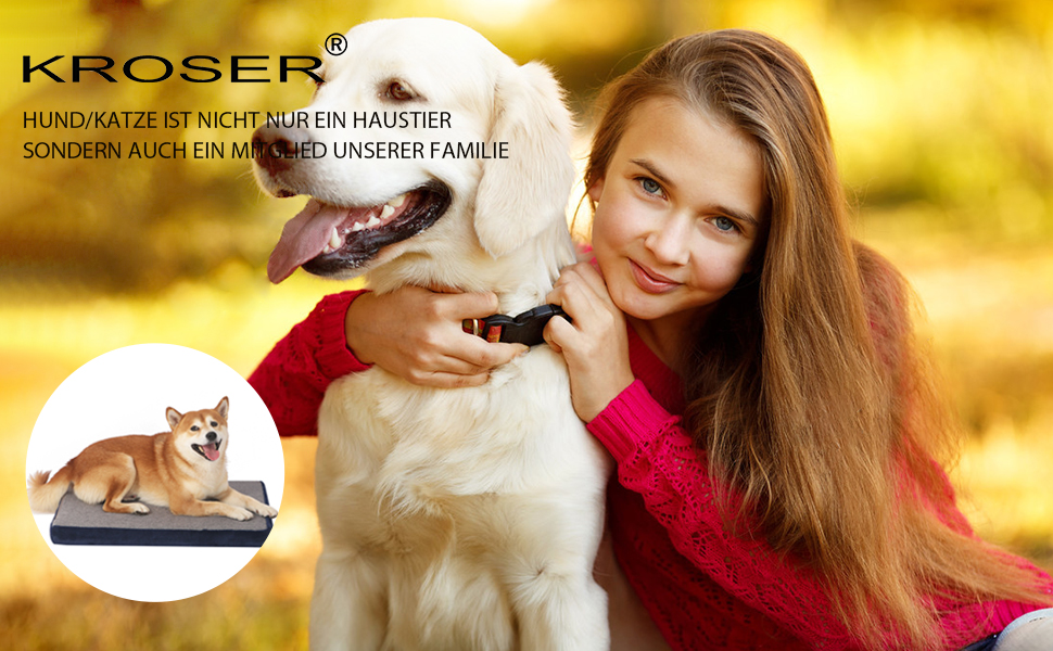 Кросер Лежанка для собак середнього розміру, 76x51 см, двостороння, блакитна. Підходить для собак та котів до 20 кг. Лежанка для собак, лежанка для котів, лежанка для тварин.