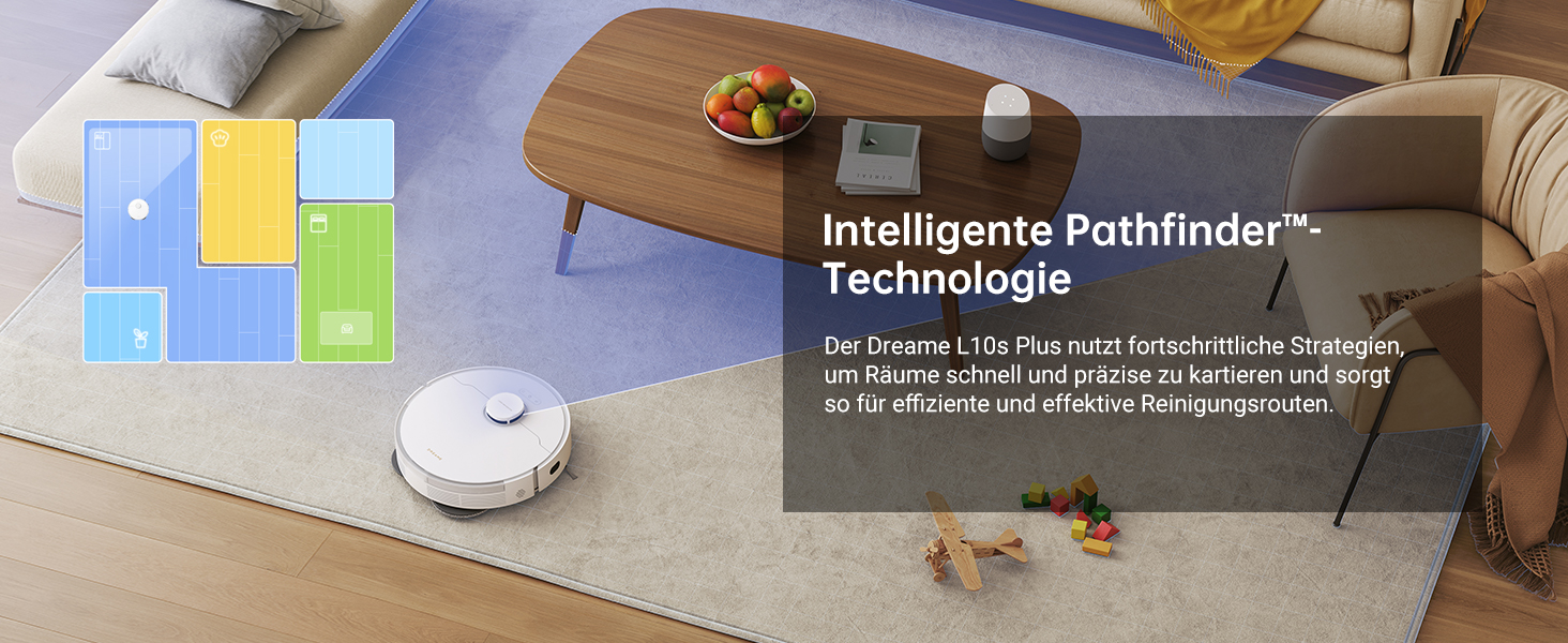 Робот-пилосос Dreame L10s Plus з автоматичним спорожненням, до 90 днів автономної роботи, потужність всмоктування 7000 Па, DuoScrub™ система миття, автоматичне підняття мопа, розпізнавання килимів за допомогою ультразвуку