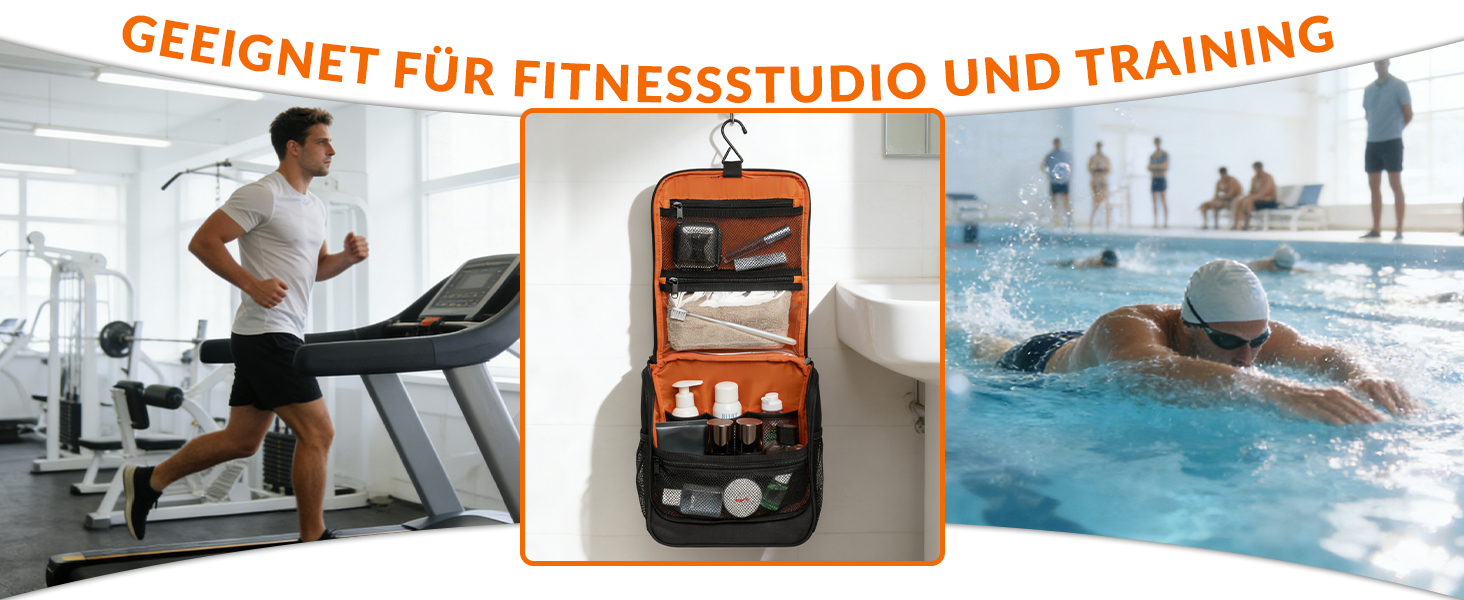 Чоловіча та жіноча дорожня косметичка Kulturbeutel Reise, водонепроникна, з гачком для підвішування, 7 відділень для кемпінгу та подорожей (зелена)