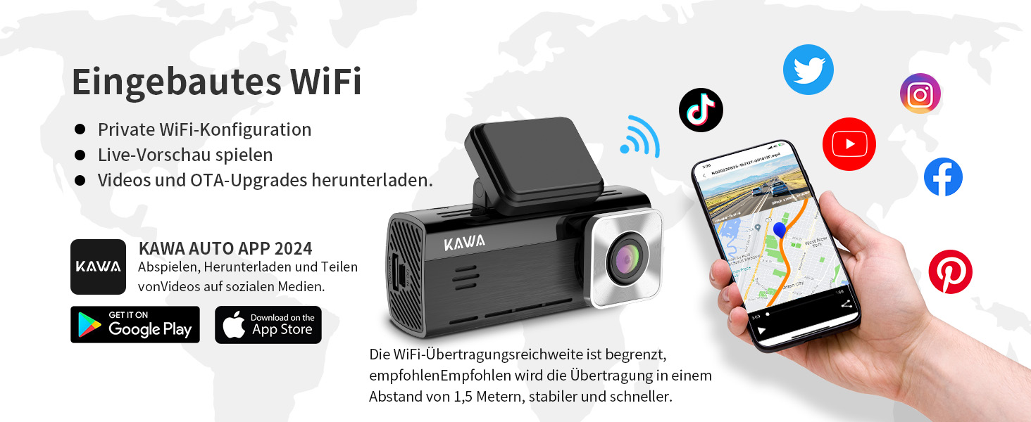 Відеореєстратор KAWA 4K Dual з GPS, WiFi, IPS екраном та 64GB SD-картою