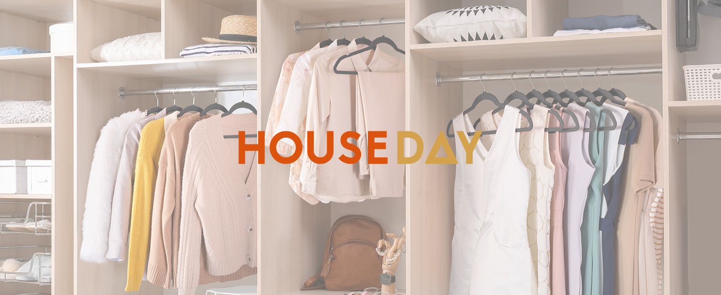 Плечики оксамитові HOUSE DAY 50 шт., антиковзні, обертові, для одягу (сорочок, костюмів, пальт, светрів, штанів) чорні