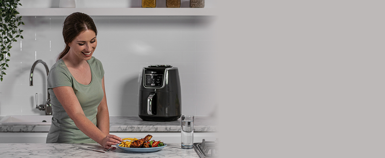 Фритюрниця повітряна Ninja Air Fryer MAX 5.2L, сіра та чорна, AF160EU, 6-в-1