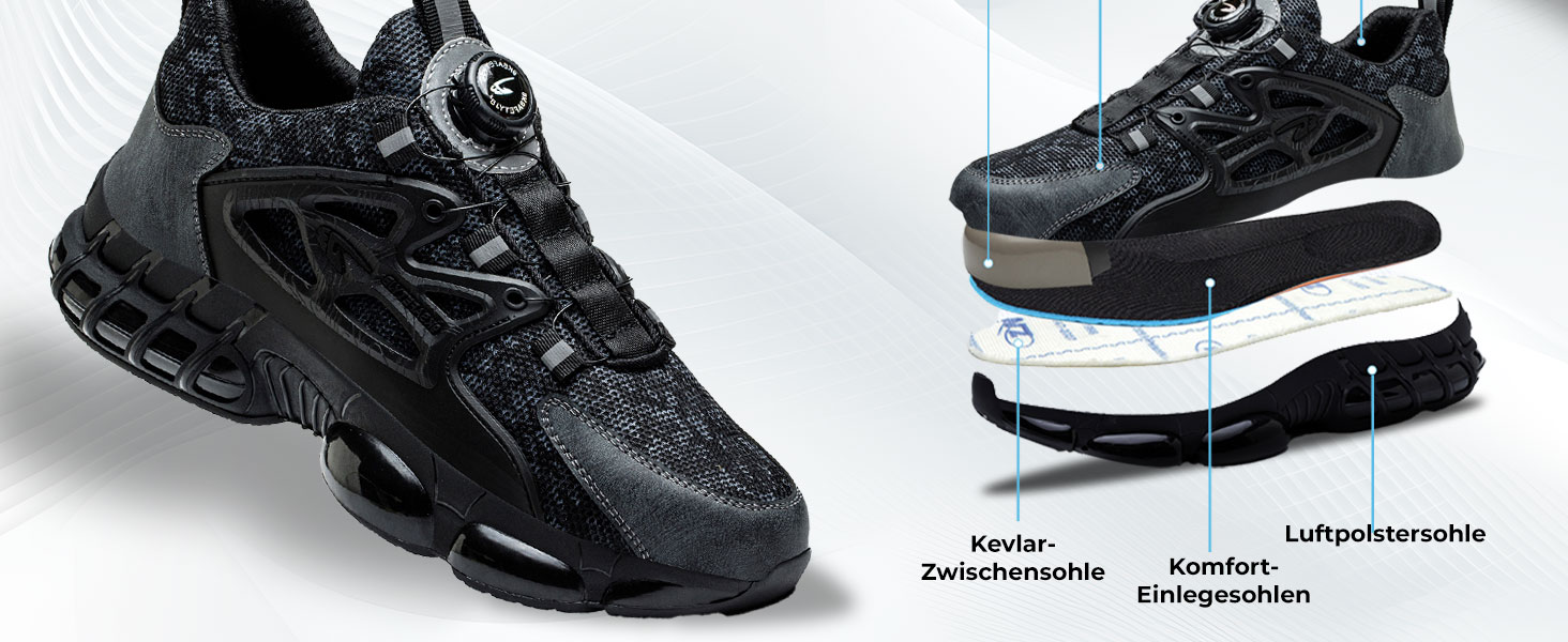 Черевики робочі чоловічі S3 Explorer 3.0. Легкі, спортивні, з поворотним замикачем. Захист від удару та проколу. Чорний.