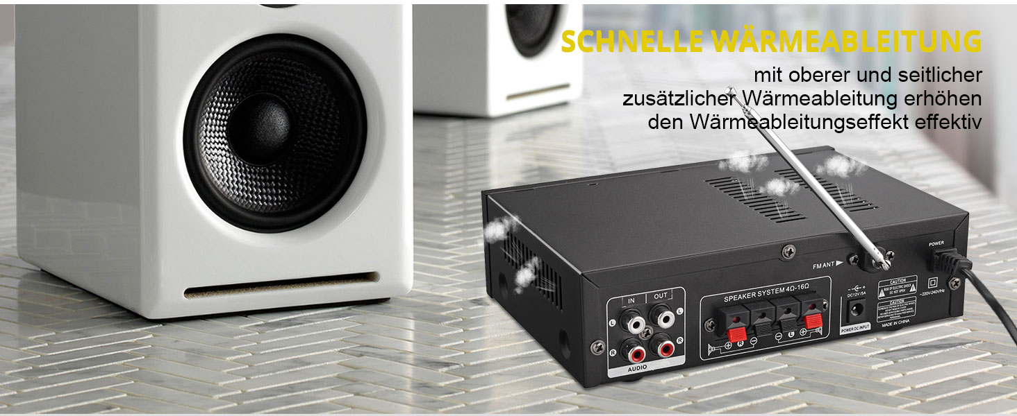 Bluetooth підсилювач PROZOR HiFi Stereo 2-канальний 40Вт+40Вт, 12V/220V, для авто та дому, з FM-радіо, аудіо-ампліфікатор BT-309A