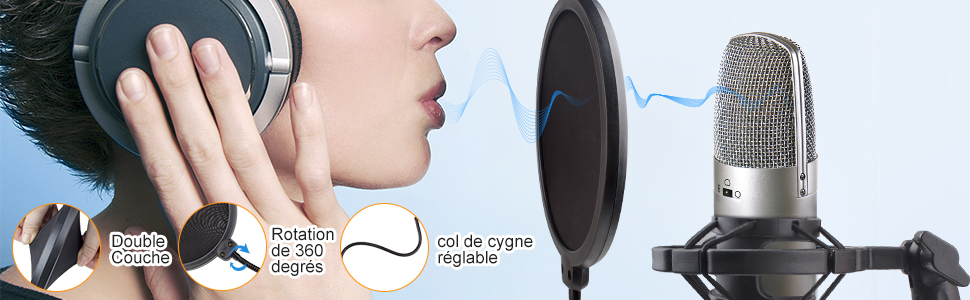 Регульований мікрофонний стійка HAUEA для студії, радіомовлення та телебачення, сумісний з Blue Yeti