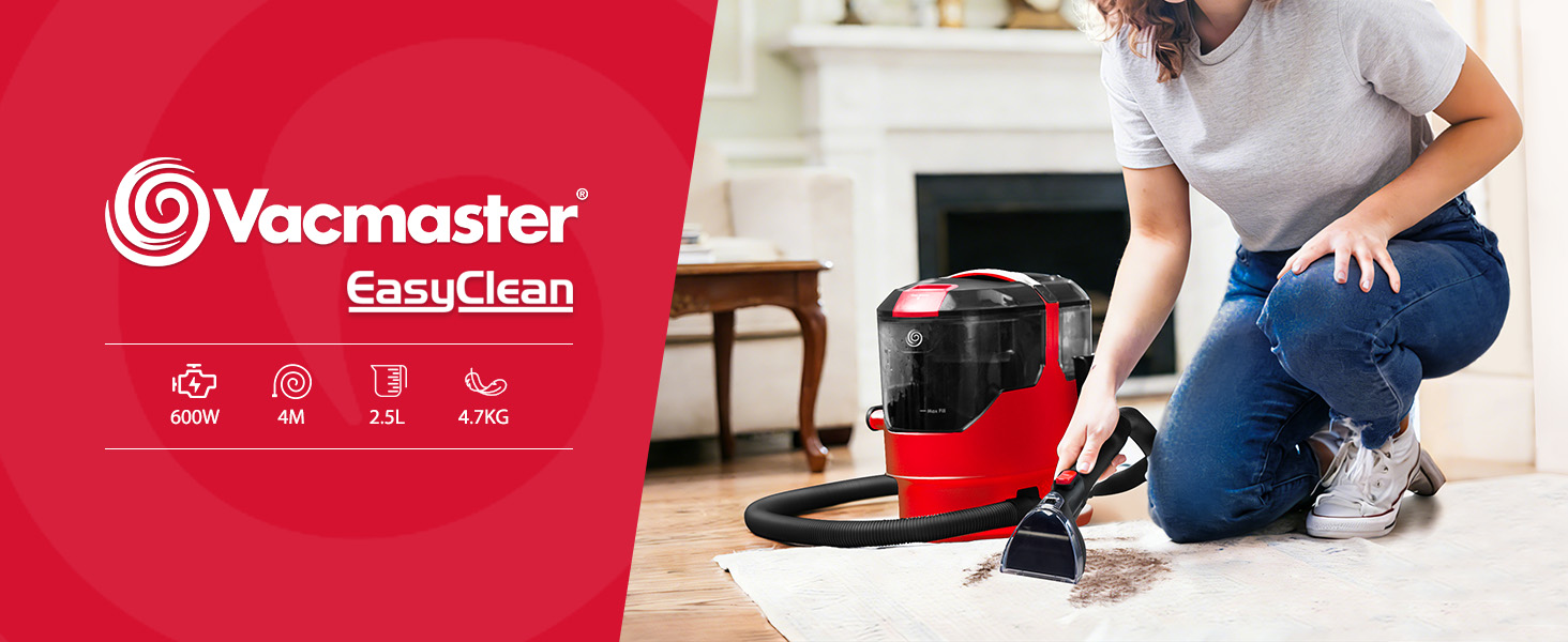 Пилосос миючий Vacmaster STMEUB01 для килимів, м'яких меблів та автомобіля 600W, 15KPA