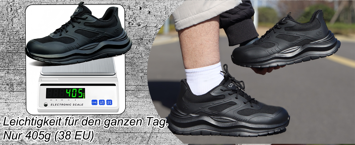 Черевики безпеки унісекс з металевим носком. Легкі, антиковзкі, дихаючі, водонепроникні літні черевики з посиленою підошвою (35 EU, M103 Чорний)