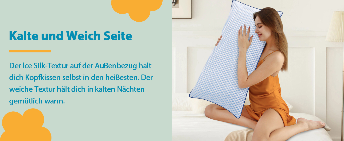 Подушка з піни Memory Foam для сну: охолоджуюча, ергономічна для бокових, спинних та тих, хто спить на животі (40x80 см, блакитно-сіра)