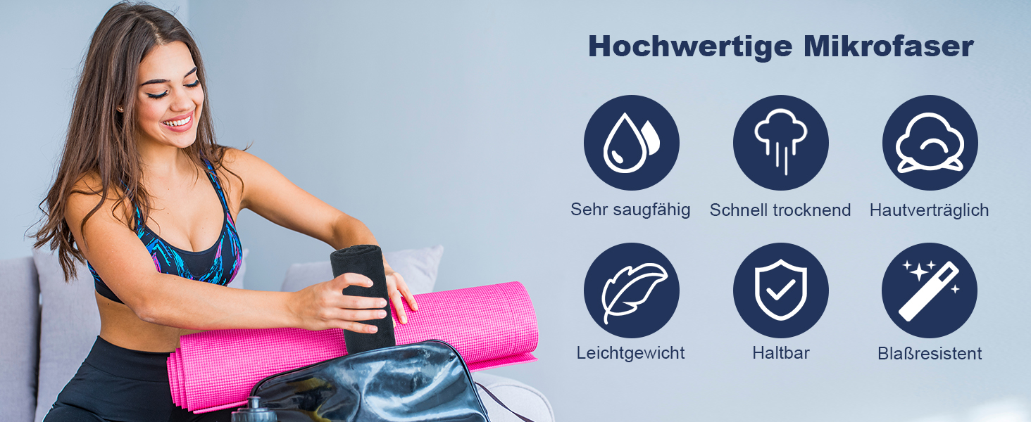 4 штуки спортивних рушників для фітнесу, 75 x 35 см, мікрофібра, швидковисихаючі, для тренажерного залу та подорожей