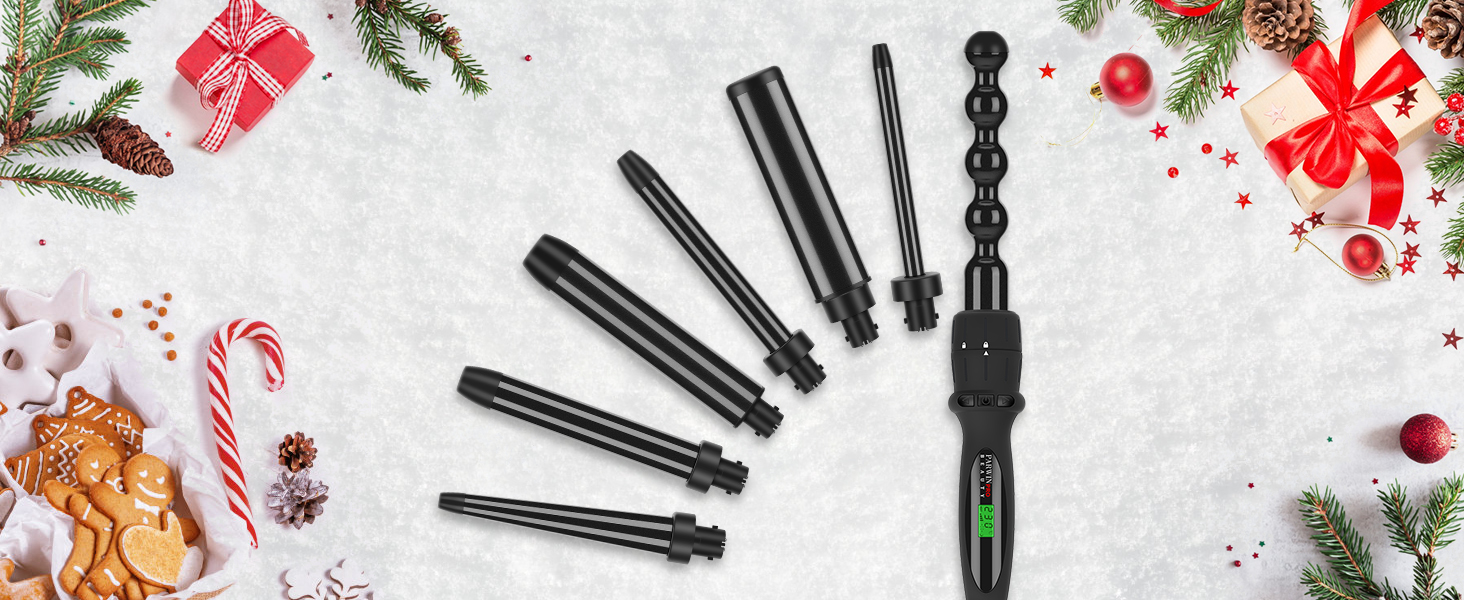 Професійний локон для волосся Parwin Pro Beauty Lockenstab 7-в-1, керамічний, LCD-дисплей, 100-230°C