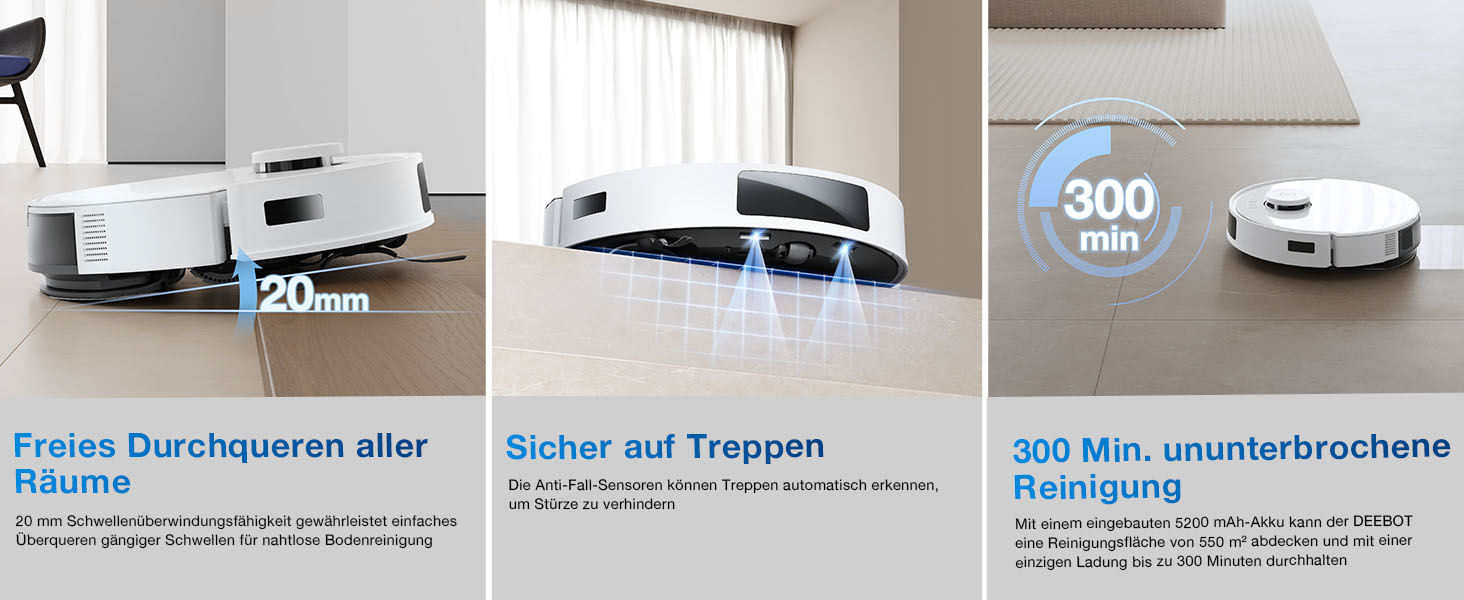 Робот-пилосос ECOVACS DEEBOT N20 Plus з функцією миття, 8000Pa, PureCyclone Station, без мішка, захист від заплутування волосся, до 300 хв роботи, білий