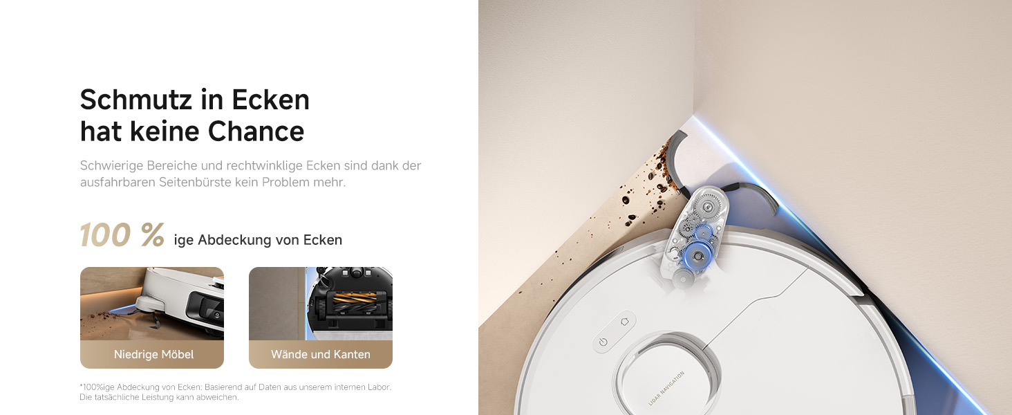 Робот-пилосос Dreame D20 Pro Plus: потужність 13000 Па, DuoBrush для шерсті тварин, очищення кутів, самостійна очистка, уникнення перешкод (LDS-навігація, лазер), суха та волога прибирання, для твердих підлог та килимів, акумулятор 5200 мАг