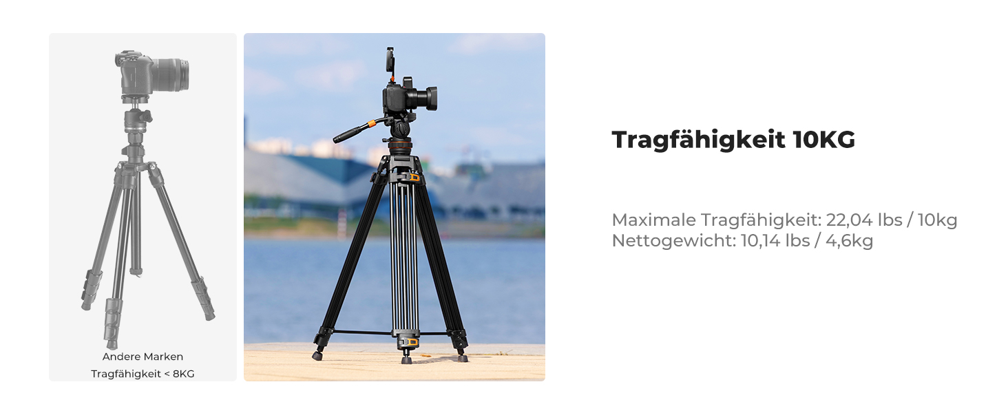 Штатив для камери K&F CONCEPT VA3+BV20: відео штатив з поворотним кріпленням, 184 см, для DSLR, відеокамер